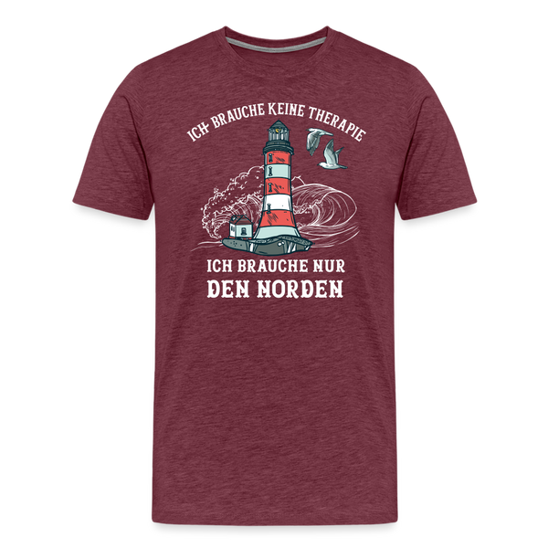 Herren Premium T-Shirt THERAPIE NORDEN - Bordeauxrot meliert