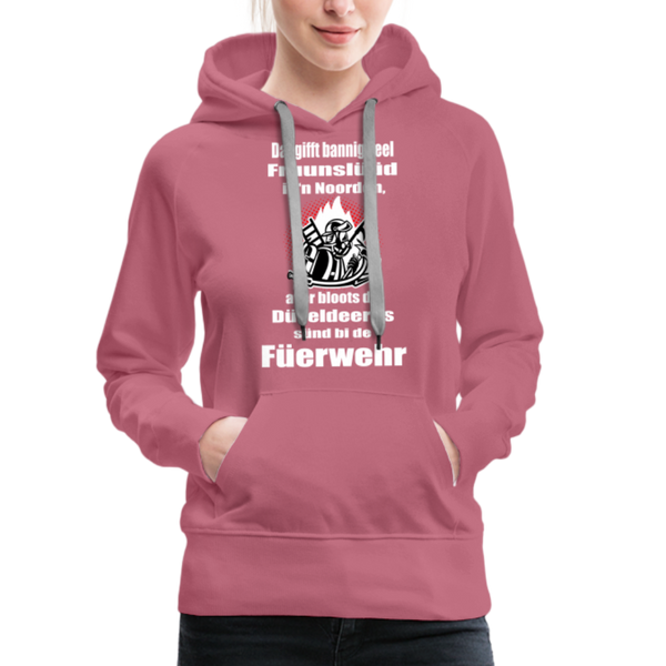 Damen Premium Hoodie DÜVELDEERNS FEUERWEHR - Malve