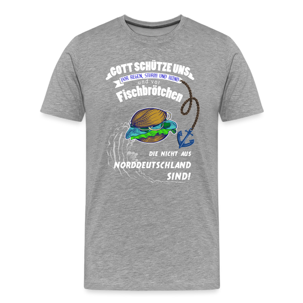 Herren Premium T-Shirt FISCHBRÖTCHEN - Grau meliert