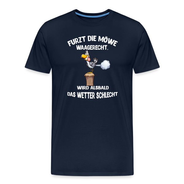 Herren Premium T-Shirt FURZT DIE MÖWE WAAGERECHT - Navy