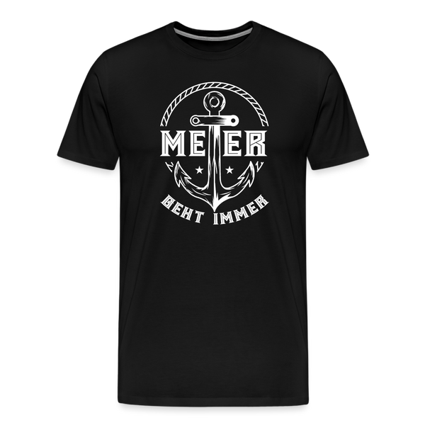 Herren Premium T-Shirt MEER GEHT IMMER ANKER - Schwarz