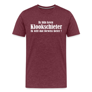 Herren Premium T-Shirt KLOOKSCHIETER - Bordeauxrot meliert