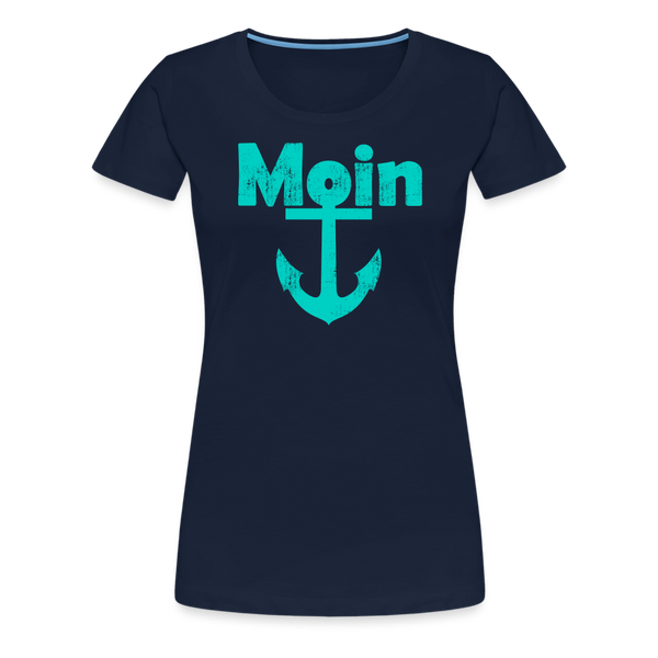 Damen Premium T-Shirt MOIN ANKER - Navy