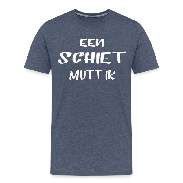 Herren  Premium T-Shirt  EEN SCHIET MUTT IK - Blau meliert