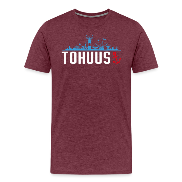 Herren Premium T-Shirt TOHUUS - Bordeauxrot meliert