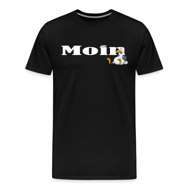 Herren Premium T-Shirt MOIN DICKE MÖWE - Schwarz