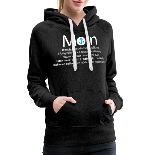 Damen Premium Hoodie GUTEN MOIN - Anthrazit