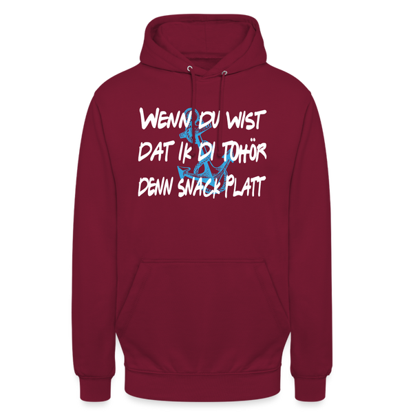 Unisex Hoodie SNACK PLATT - Bordeaux