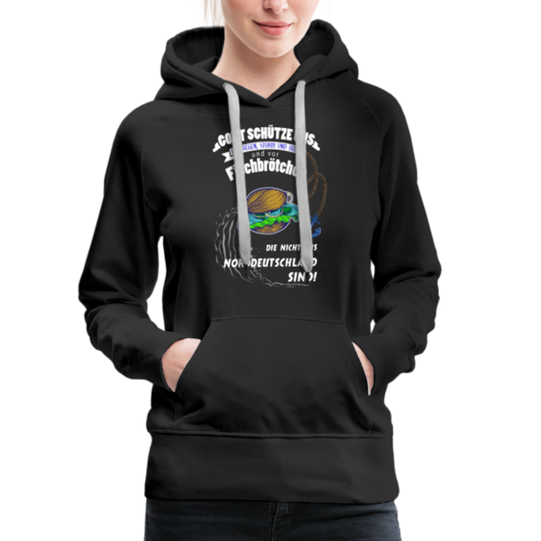 Damen Premium Hoodie FISCHBRÖTCHEN - Schwarz