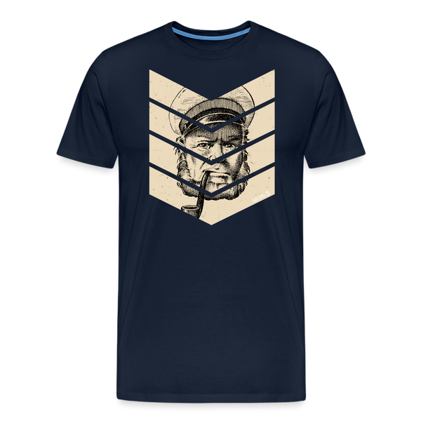 Herren  Premium T-Shirt MOIN KAPITÄN BEIGE - Navy