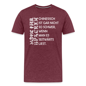 Herren Premium T-Shirt SPACKEN CHINESISCH - Bordeauxrot meliert