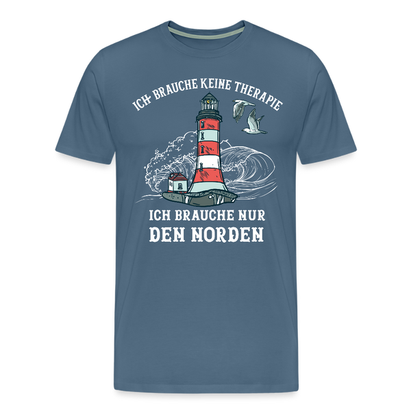 Herren Premium T-Shirt THERAPIE NORDEN - Blaugrau