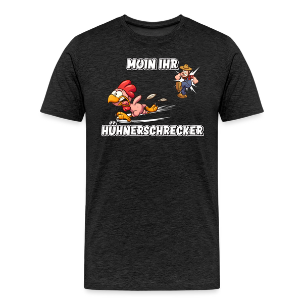 Herren Premium T-Shirt MOIN IHR HÜHNERSCHRECKER - Anthrazit