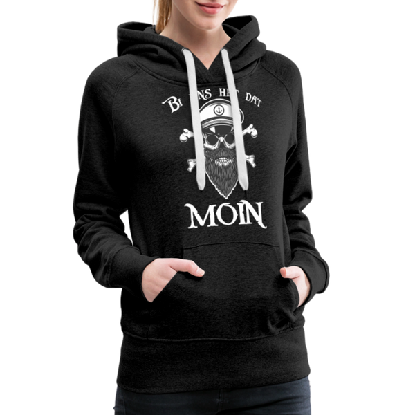 Damen Premium Hoodie Hoodie BI UNS HET DAT MOIN MIT TOTENKOPF - Anthrazit