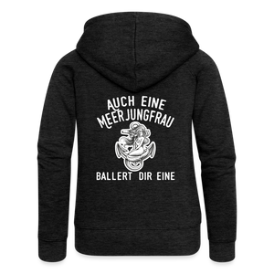 Frauen Premium Kapuzenjacke MEERJUNGFRAU - Anthrazit