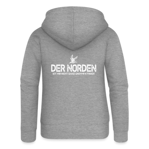 Frauen Premium Kapuzenjacke DER NORDEN - Grau meliert