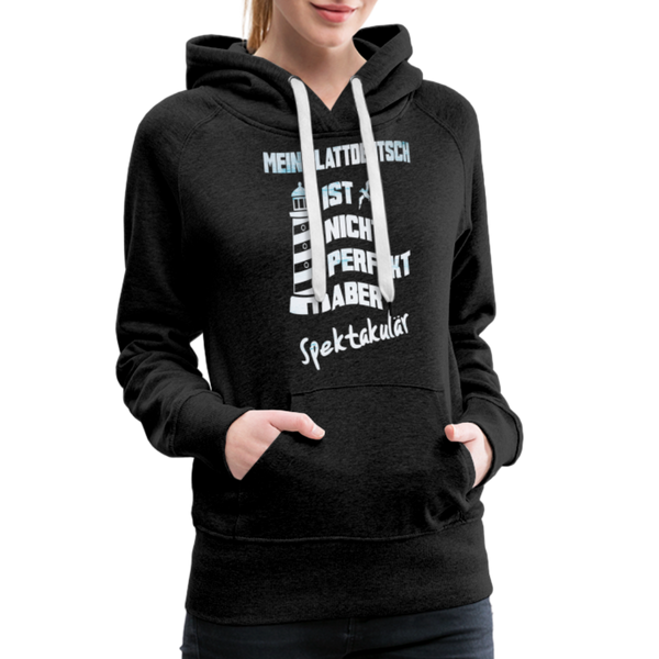 Damen Premium Hoodie MEIN PLATTDEUTSCH - Anthrazit