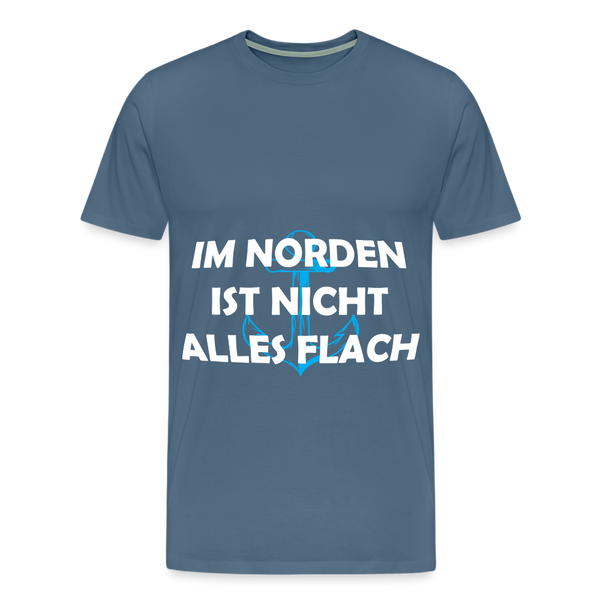 Herren Premium T-Shirt IM NORDEN IST NICHT ALLES FLACH - Blaugrau