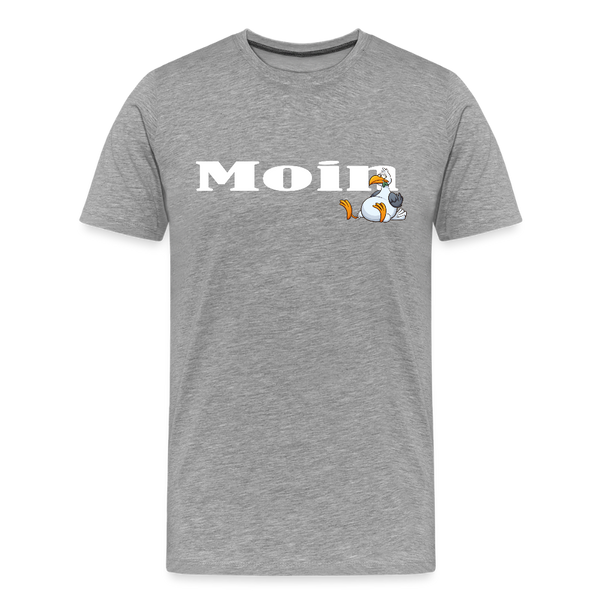 Herren Premium T-Shirt MOIN DICKE MÖWE - Grau meliert