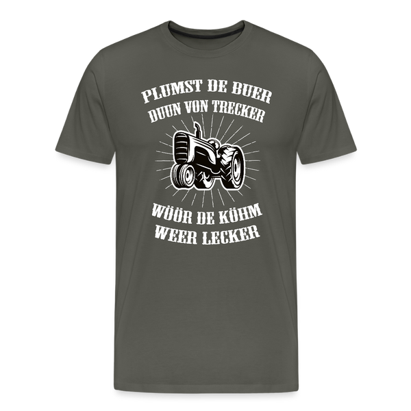 Herren  Premium T-Shirt PLUMST DER BUER PLATTDEUTSCH - Asphalt