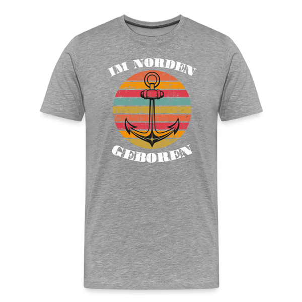 Herren Premium T-Shirt IM NORDEN GEBOREN - Grau meliert