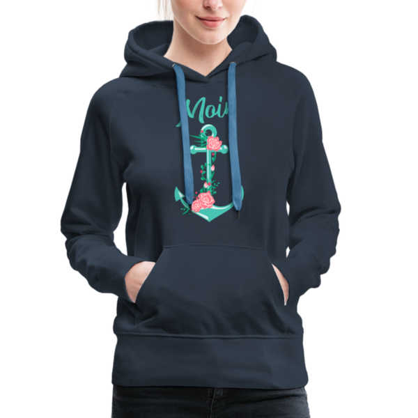 Damen Premium Hoodie BLUMENANKER - Navy