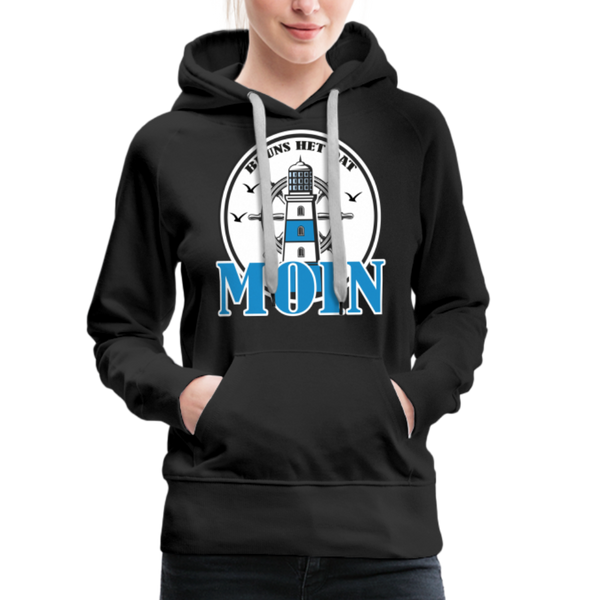 Damen Premium Hoodie BI UNS HET DAT MOIN - Schwarz