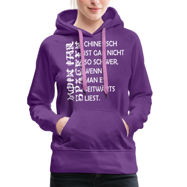 Damen Premium Hoodie MOIN IHR SPACKEN CHINESISCH - Purple