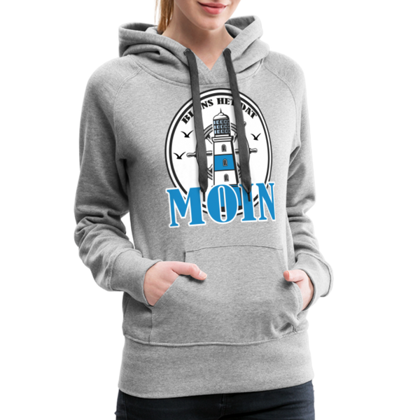 Damen Premium Hoodie BI UNS HET DAT MOIN - Grau meliert