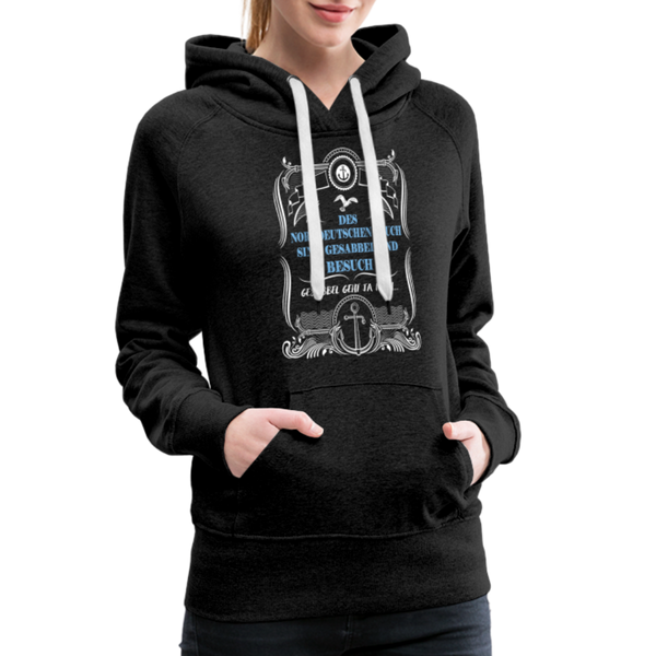 Damen Premium Hoodie GESABBEL UND BESUCH - Anthrazit