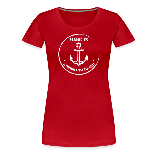 Damen Premium T-Shirt MADE IN NORDDEUTSCHLAND ANKER - Rot