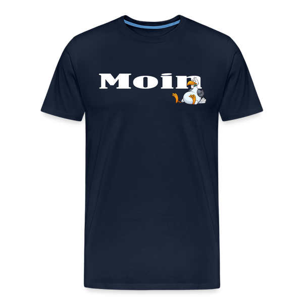 Herren Premium T-Shirt MOIN DICKE MÖWE - Navy