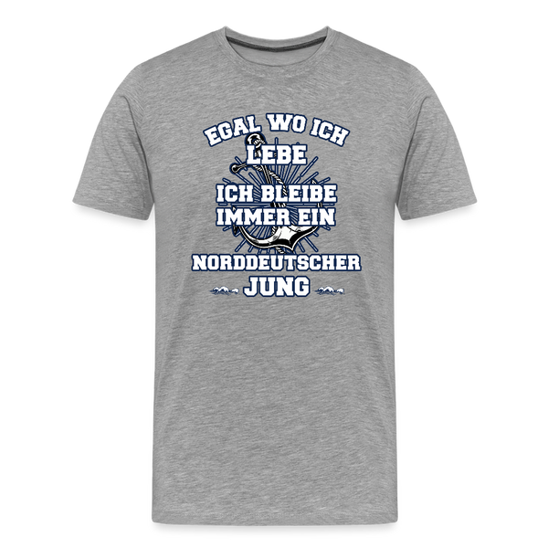 Herren  Premium T-Shirt NORDDEUTSCHER JUNG - Grau meliert
