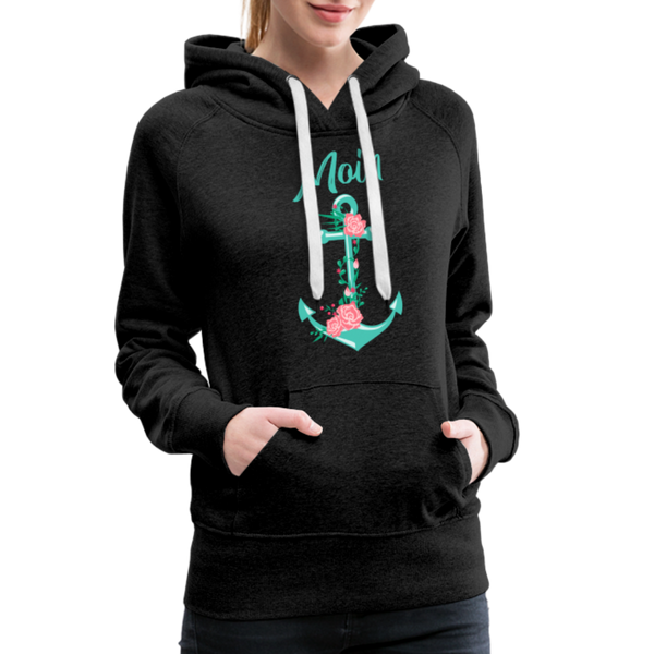 Damen Premium Hoodie BLUMENANKER - Anthrazit