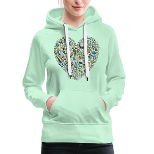 Damen Premium Hoodie NORDDEUTSCHES HERZ - helles Mintgrün