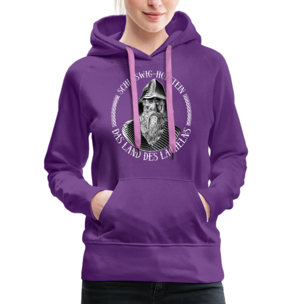 Damen Premium Hoodie SCHLESWIG HOLSTEIN LAND DES LÄCHELNS - Purple