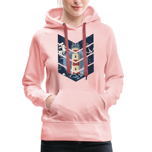 Damen Premium Hoodie LEUCHTTURM, ANKER, SEGELSCHIFF UND MEER - Kristallrosa