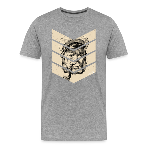 Herren  Premium T-Shirt MOIN KAPITÄN BEIGE - Grau meliert