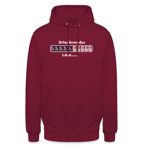 Unisex Hoodie URLAUBSMUDUS LÄDT - Bordeaux