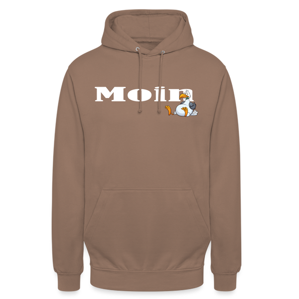 Unisex Hoodie MOIN DICKE MÖWE | Norddeutscher Humor - Mokka