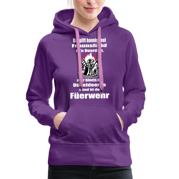 Damen Premium Hoodie DÜVELDEERNS FEUERWEHR - Purple