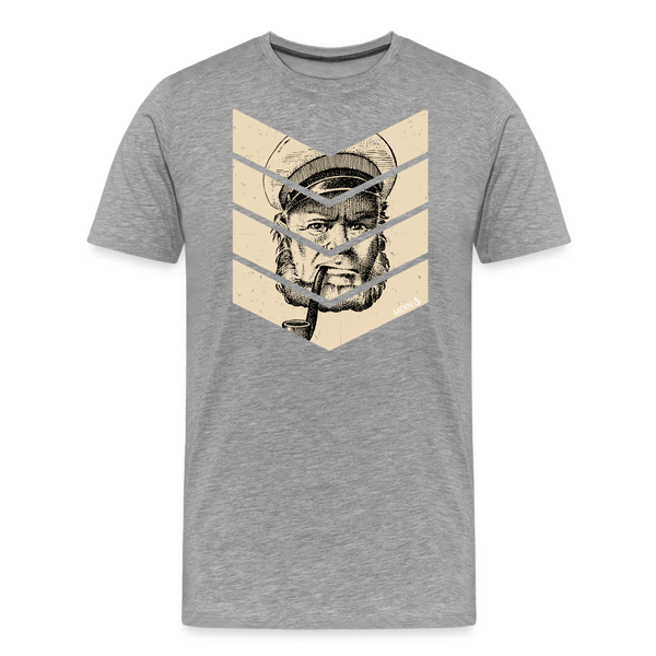 Herren  Premium T-Shirt MOIN KAPITÄN BEIGE - Grau meliert