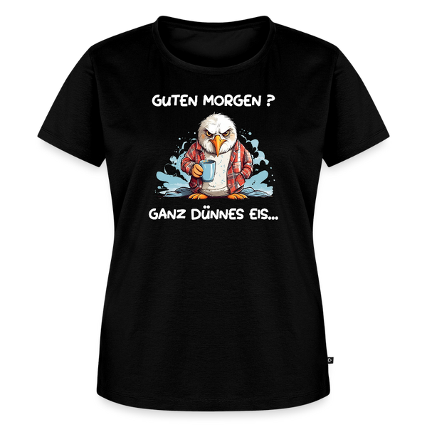 Damen Premium T-Shirt GUTEN MORGEN? GANZ DÜNNES EIS | Norddeutscher Humor - Schwarz