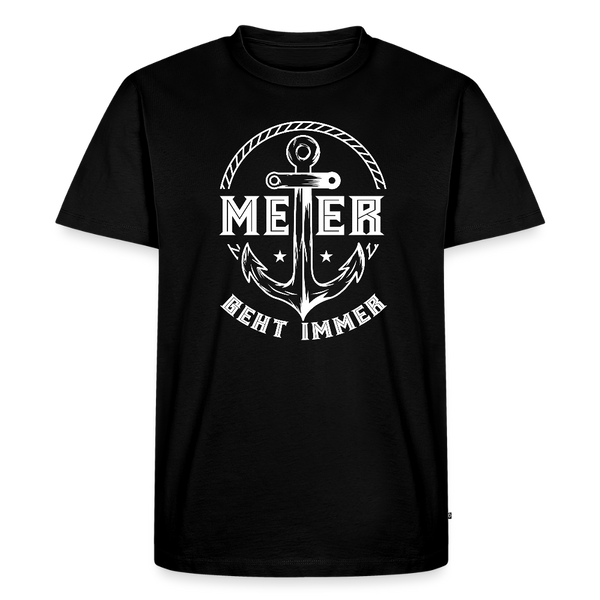 Herren Premium T-Shirt MEER GEHT IMMER ANKER - Schwarz