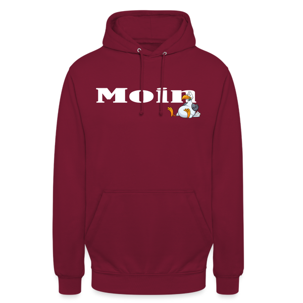 Unisex Hoodie MOIN DICKE MÖWE | Norddeutscher Humor - Bordeaux