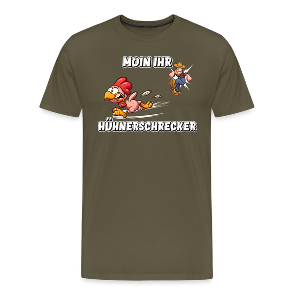 Herren Premium T-Shirt MOIN IHR HÜHNERSCHRECKER - Khaki