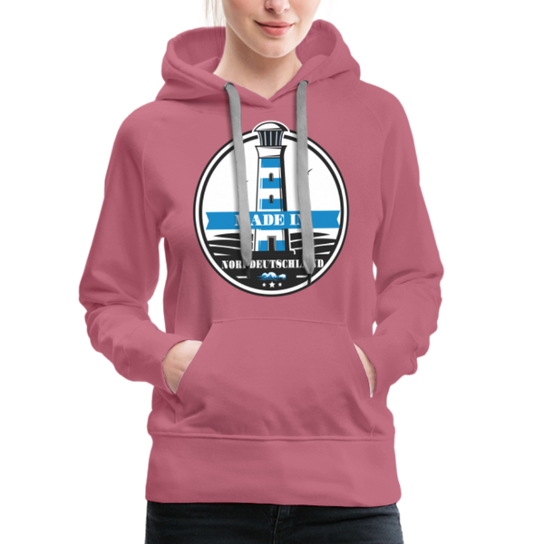 Damen Premium Hoodie MADE IN NORDDEUTSCHLAND MIT LEUCHTTURM - Malve