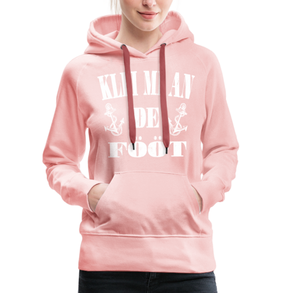 Damen Premium Hoodie KLEI MI AN DE FÖÖT - Kristallrosa