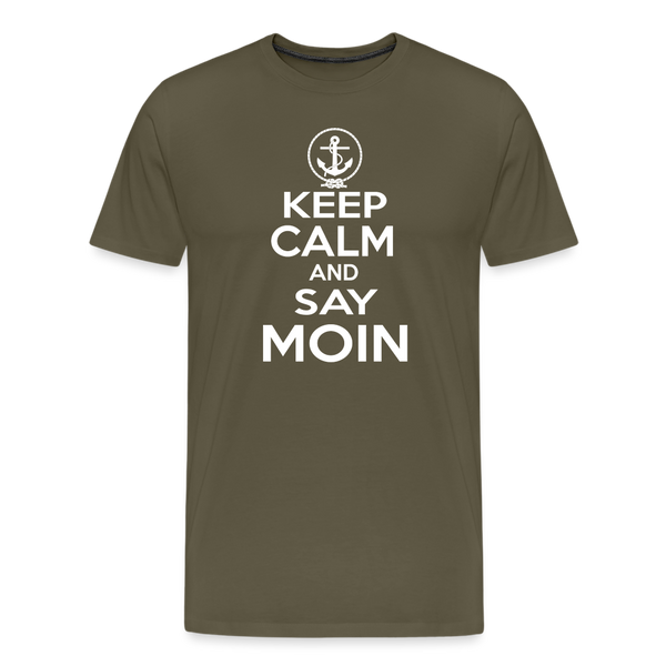 Herren Premium T-Shirt KEEP CALM AND SAY MOIN - Khaki