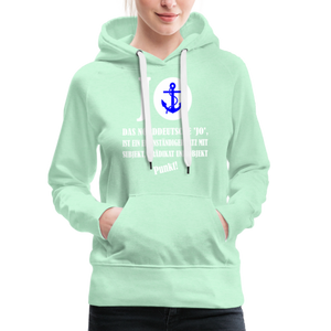 Damen Premium Hoodie DAS NORDDEUTSCHE JO - helles Mintgrün